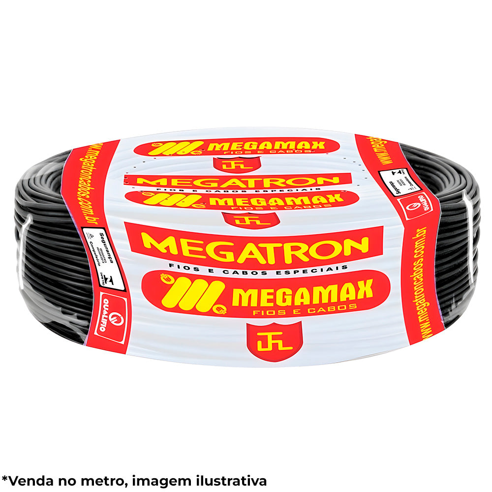 Metro Cabo de Energia Flexível 2,50mm, 750V, Megatron - Preto